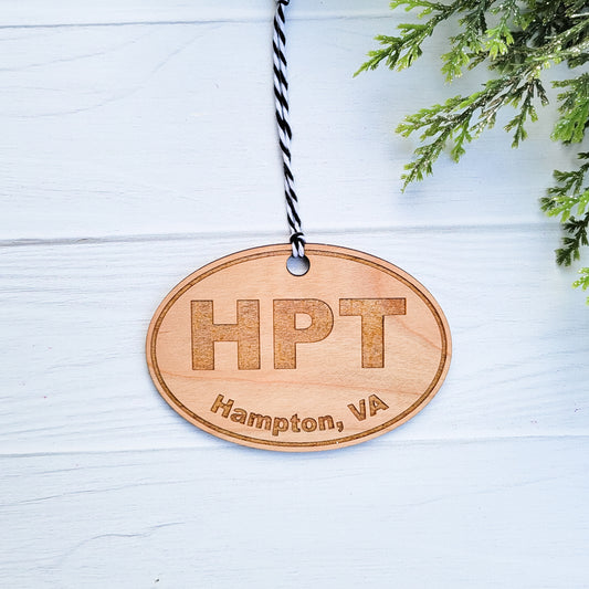 Hampton Virginia Oval Wooden Ornament