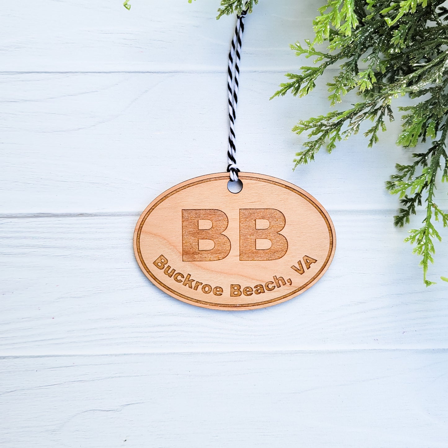 Buckroe Beach Virginia Oval Wooden Ornament