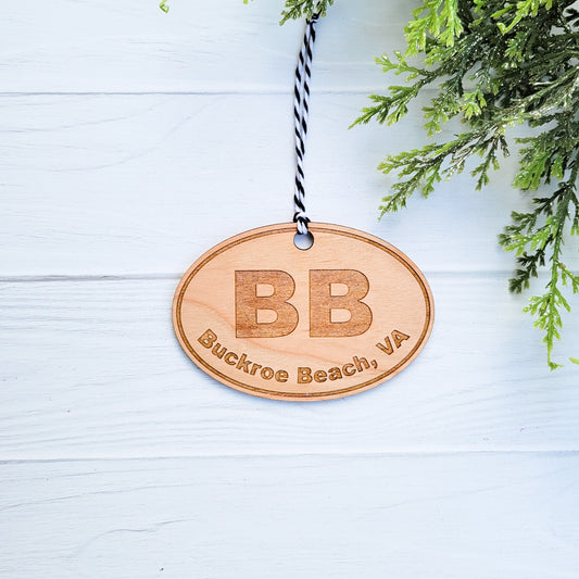 Buckroe Beach Virginia Oval Wooden Ornament