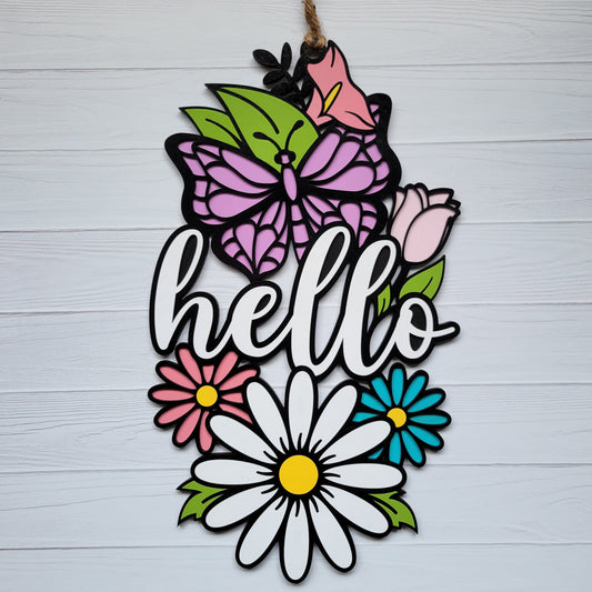 Hello - Spring Door Hanger