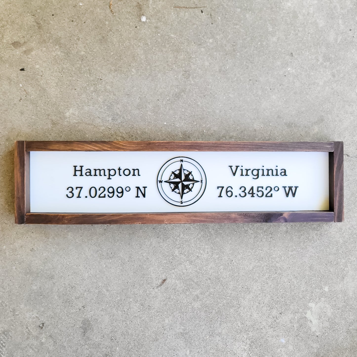 Hampton Coordinates 6"x24" Rustic Box Sign - Dark Walnut