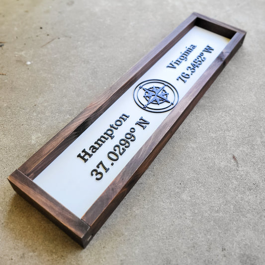 Hampton Coordinates 6"x24" Rustic Box Sign - Dark Walnut