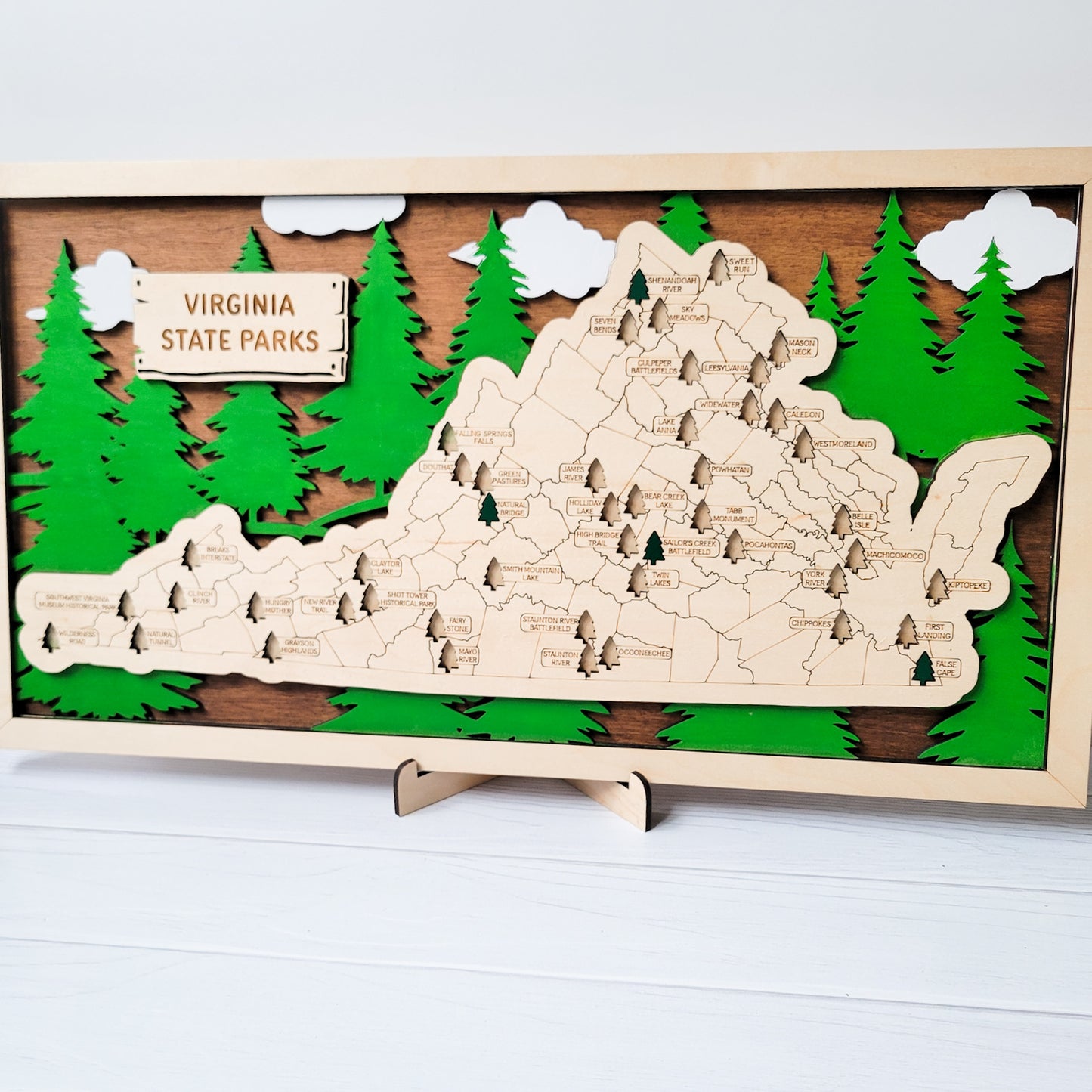 Virginia State Parks Tracker Map - 18"x10"