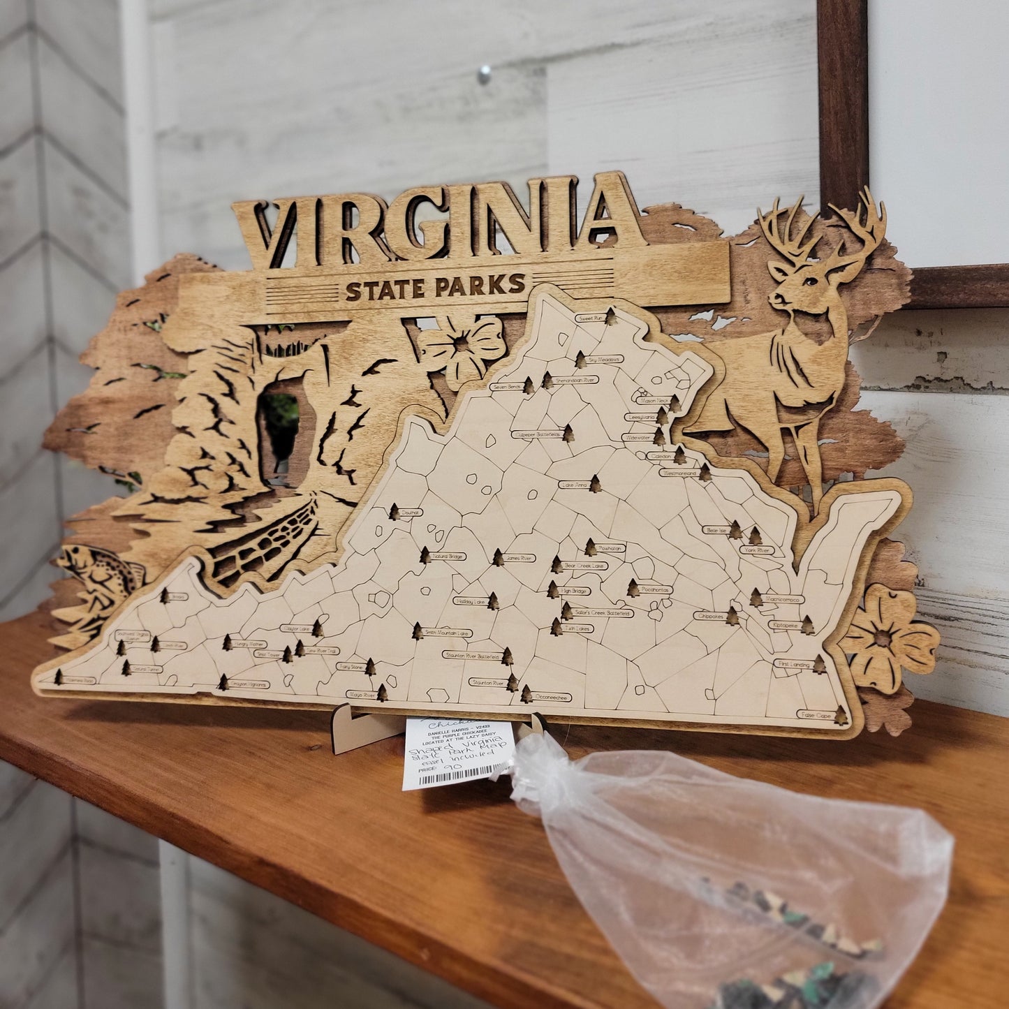 Shaped Virginia State Parks Tracker Map