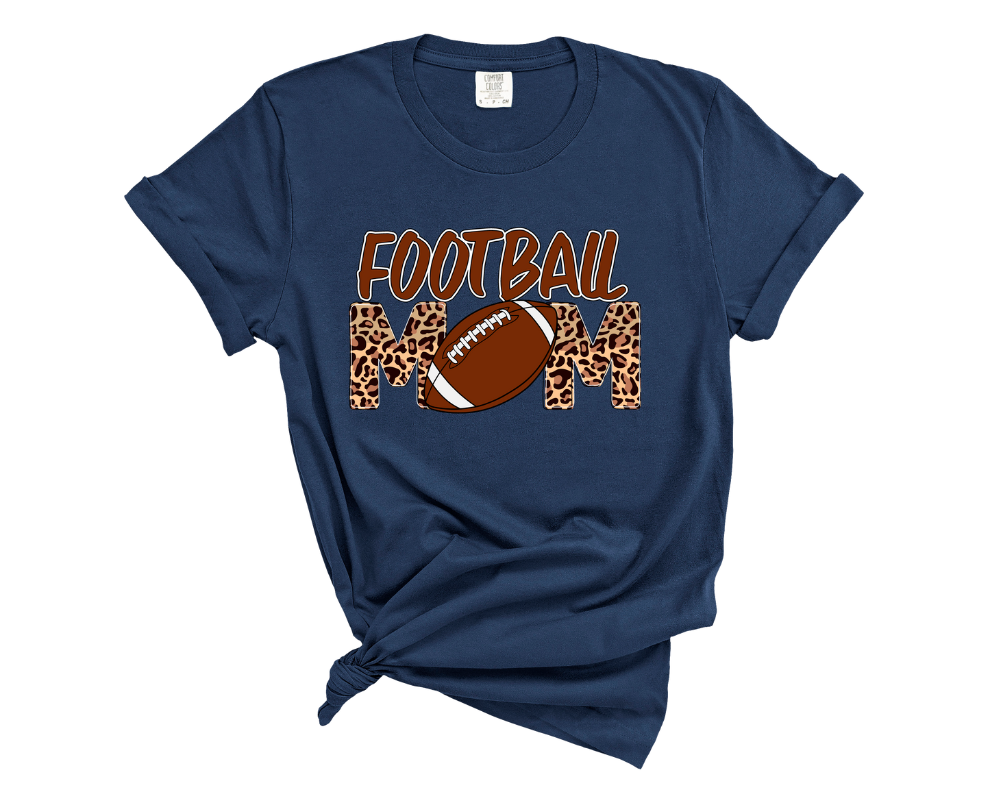 Football Mom Comfort Colors Graphic Tee - True Navy