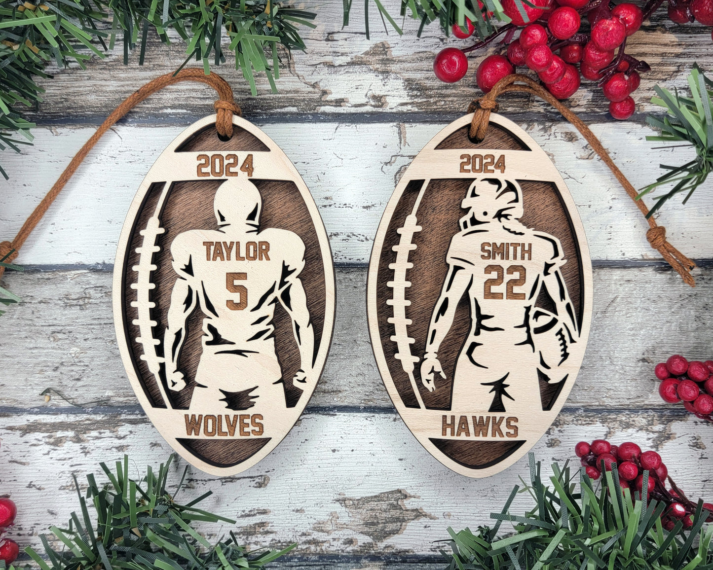 Football Spotlight Ornament - Customizeable