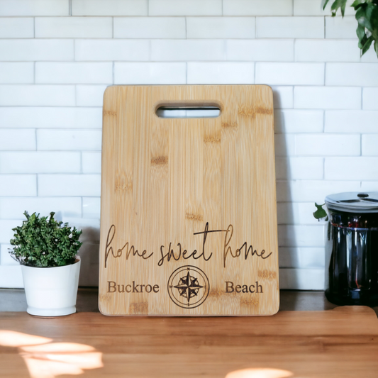 Customized Home Sweet Home Engraved Cutting Board -11 1/2" x 8 3/4"