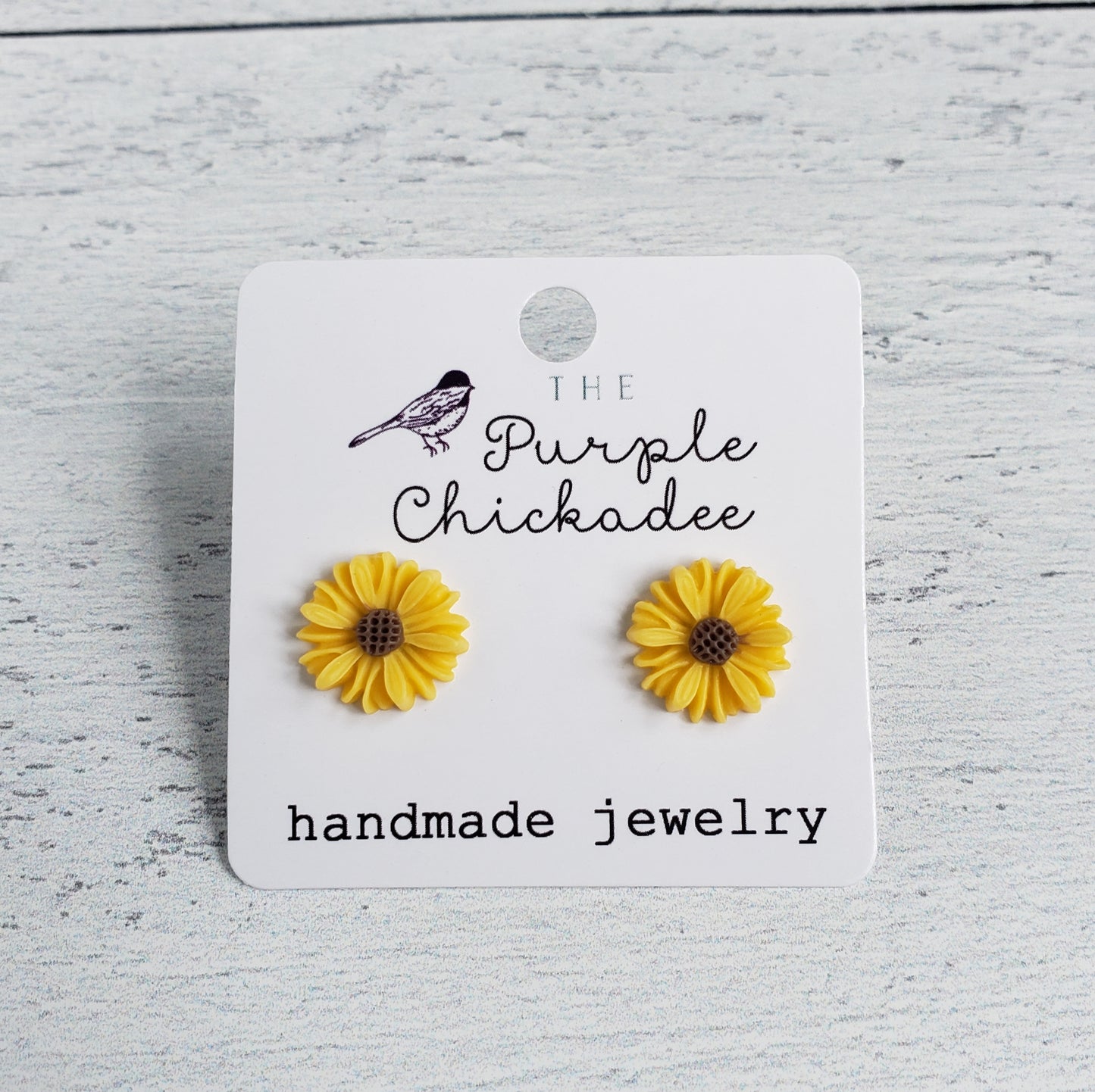 Sunflower Acrylic Earrings - Titanium Hypoallergenic