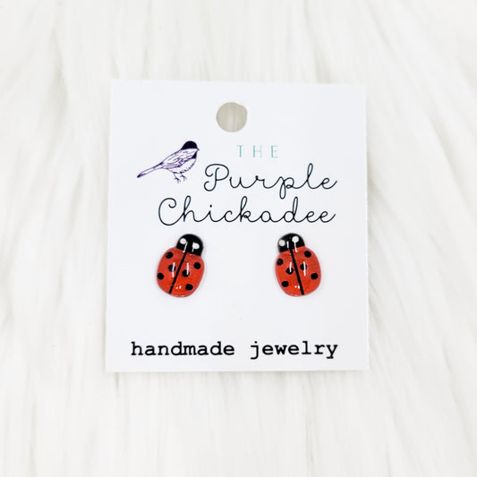 Lady Bug Stud Earrings