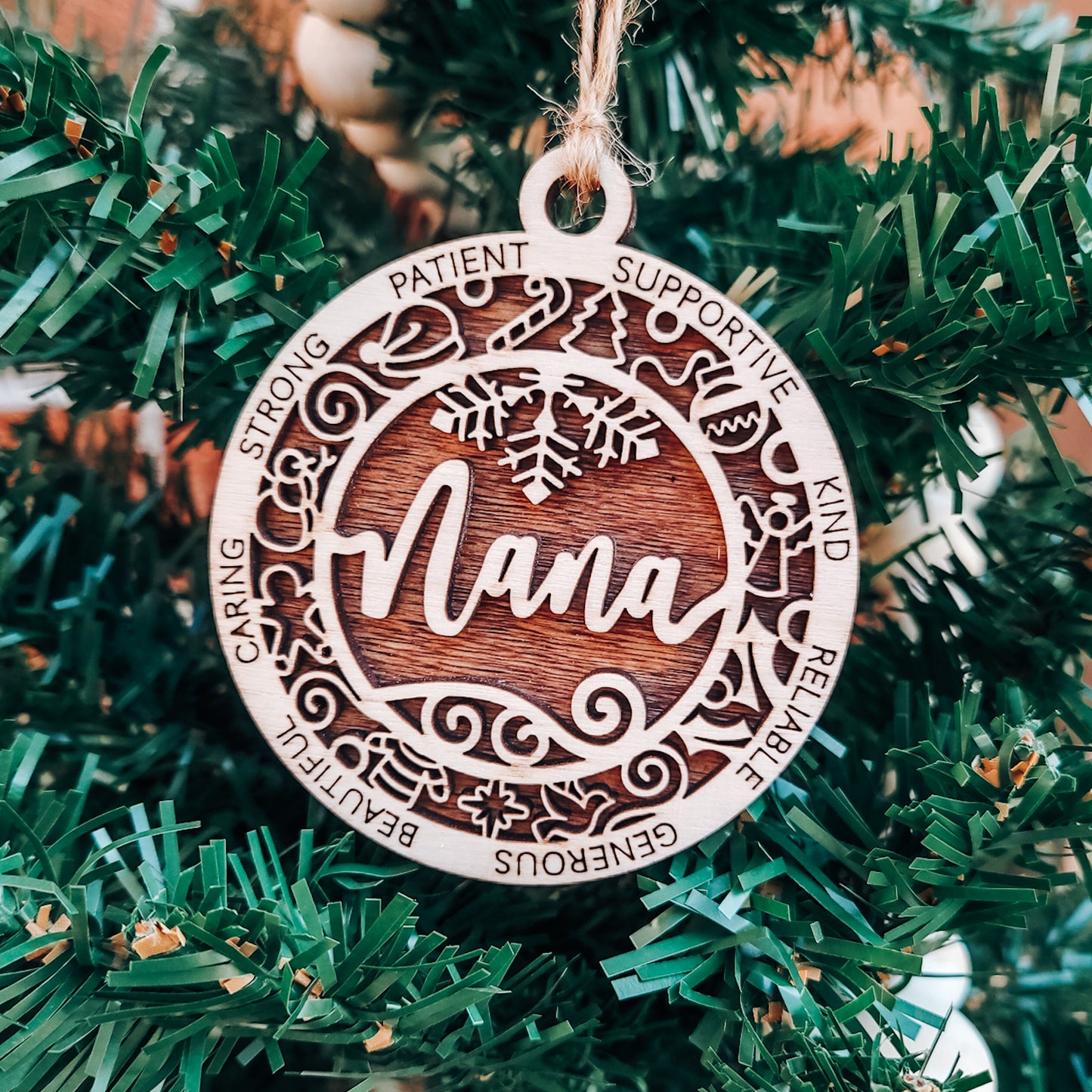 "Nana" Round Wooden Ornament