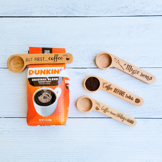Engraved Coffee Scoop + Bag Clip