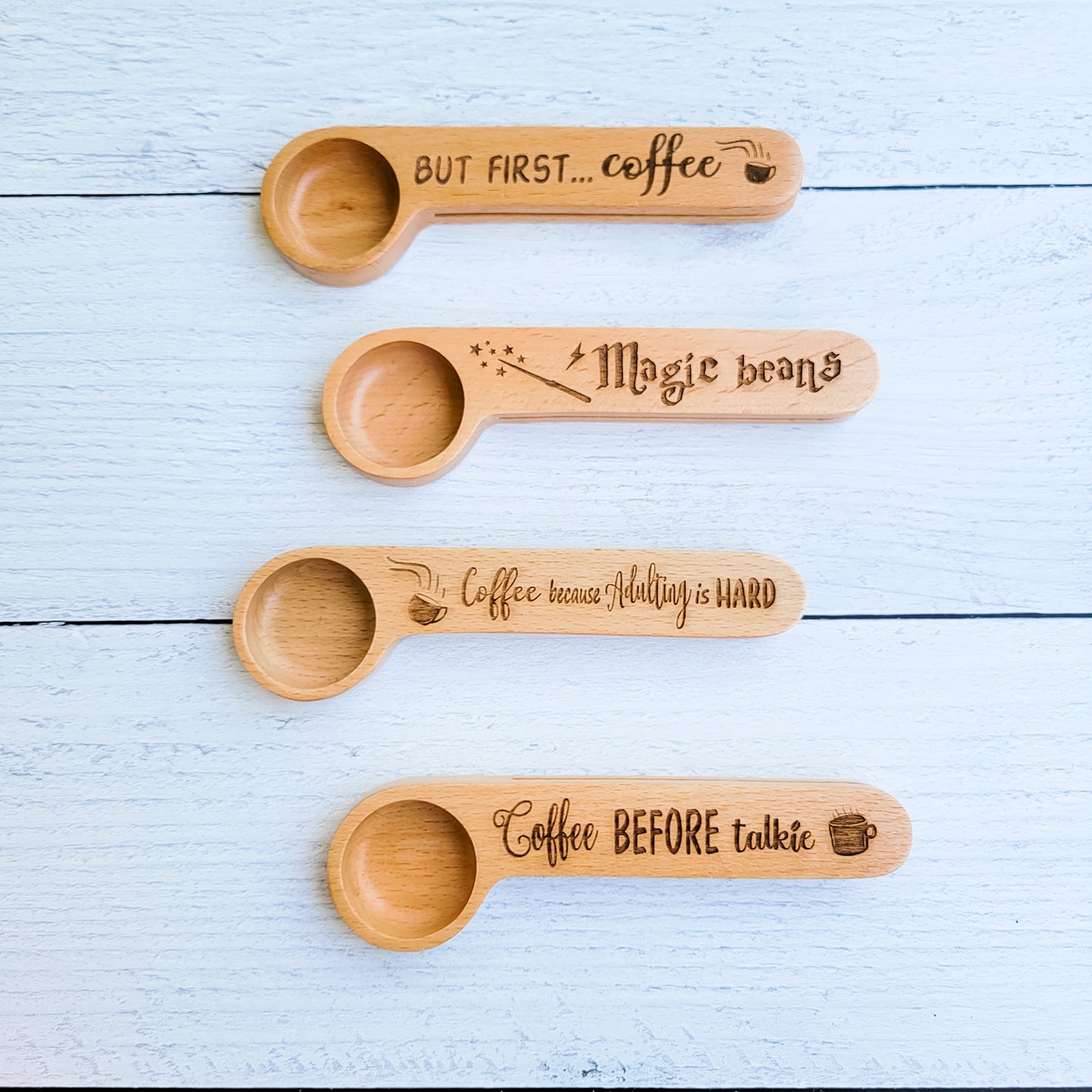 Engraved Coffee Scoop + Bag Clip