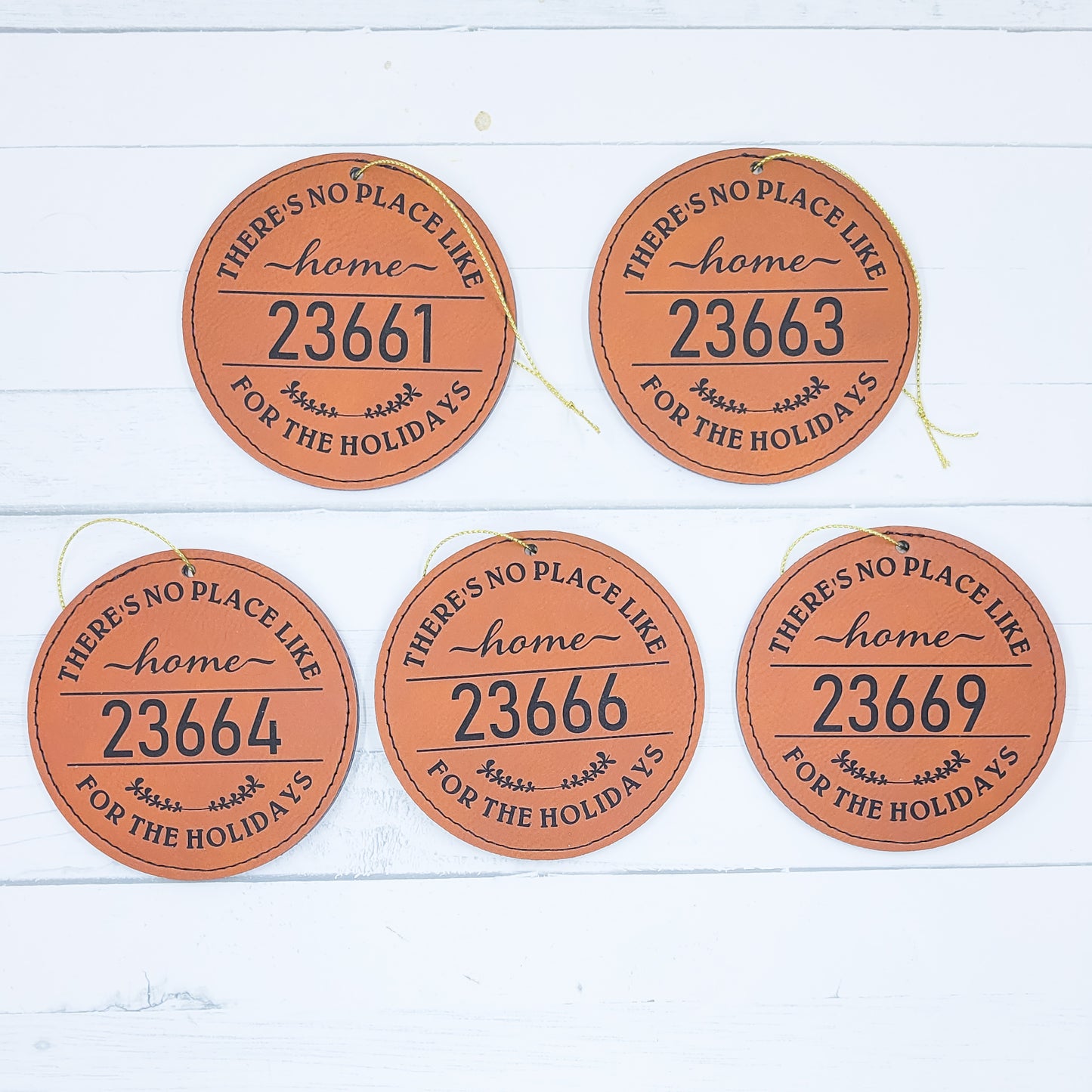 No Place Like Home Zip Code Leatherette Ornament