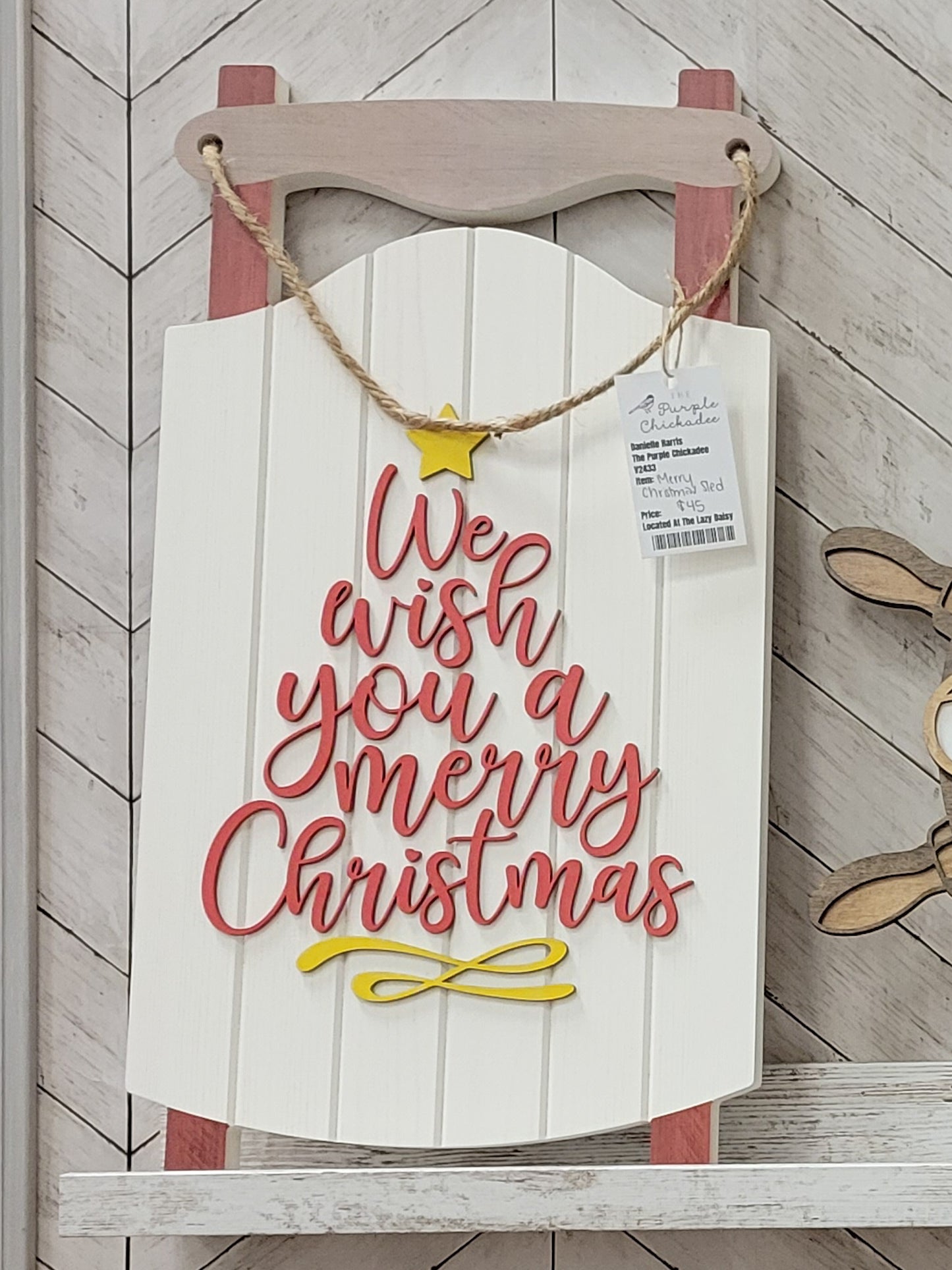 We Wish You A Merry Christmas Sled Wall Art