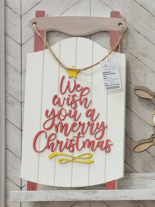 We Wish You A Merry Christmas Sled Wall Art