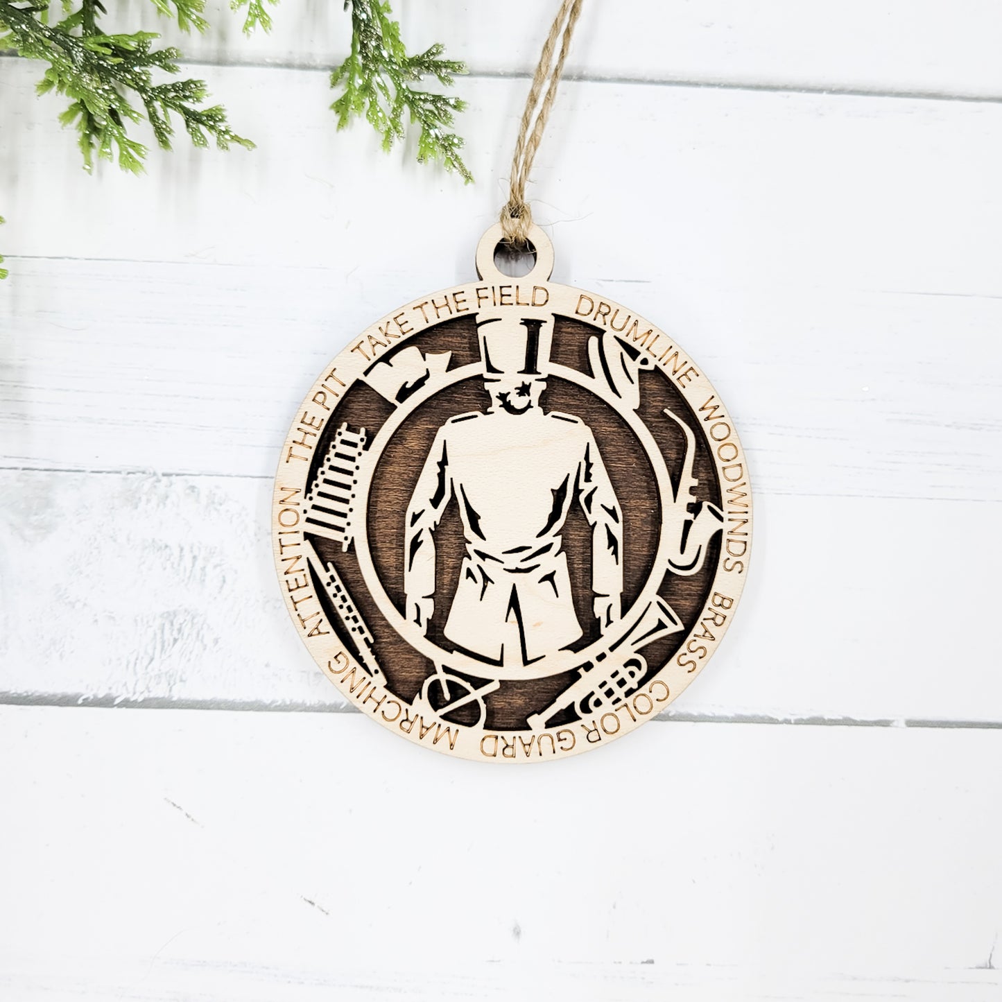 Female Band Icons Round Wooden Ornament