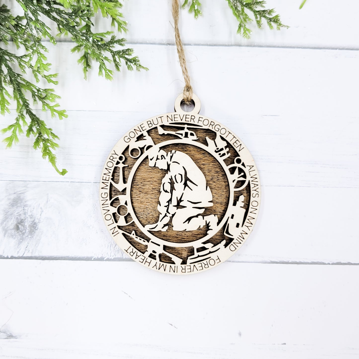 Coast Guard Memorial Round Wooden Ornament