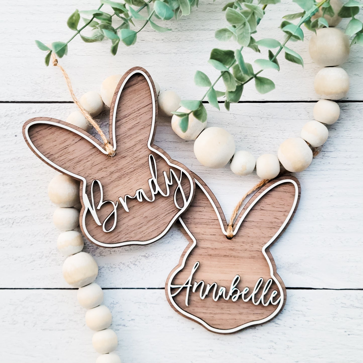 Custom Easter Basket Name Tag - Bunny