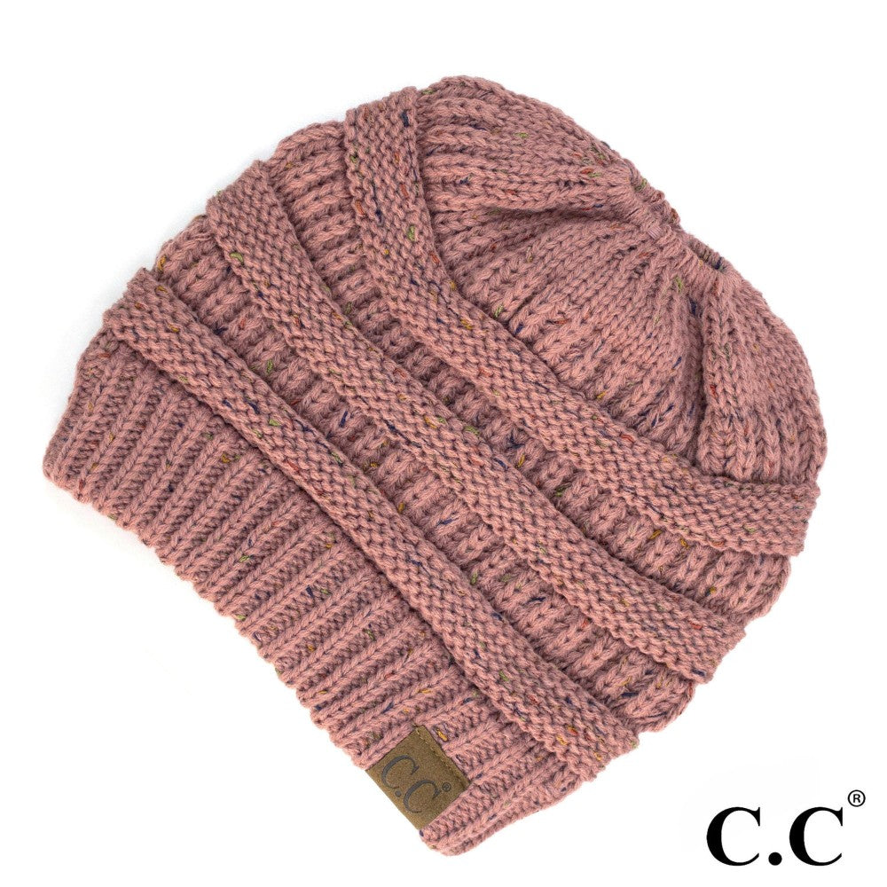 Messy Bun CC Beanie - Mauve Multi
