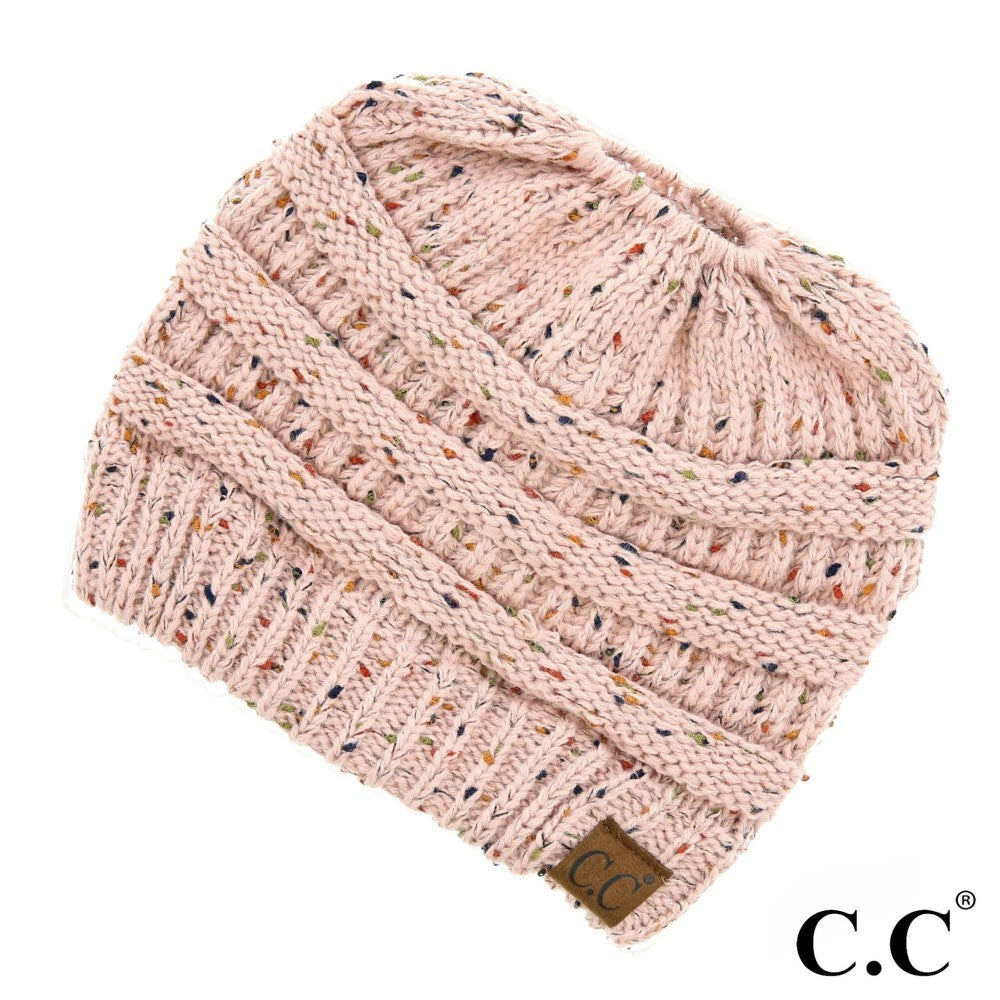 Messy Bun CC Beanie - Indie Pink Multi