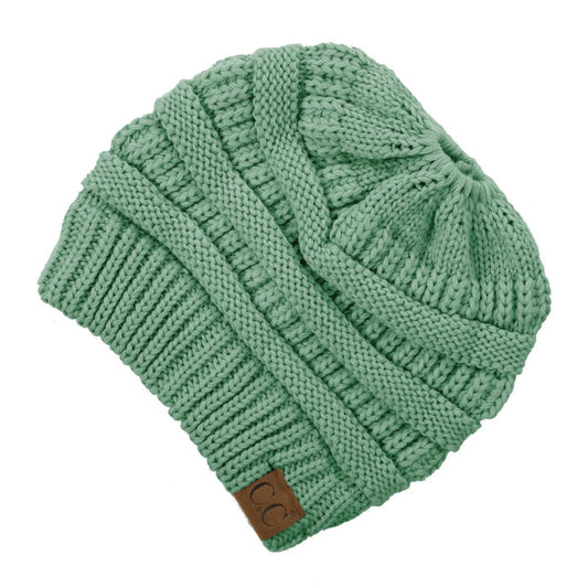 Messy Bun CC Beanie - Sage