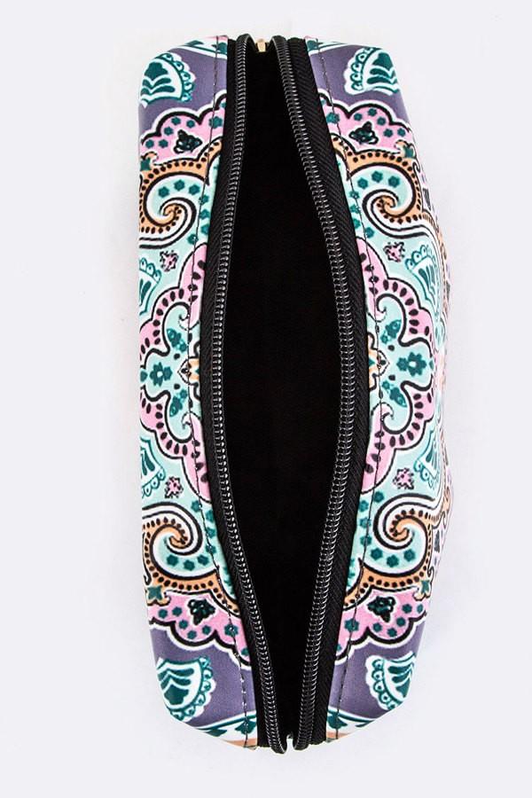 Purple Paisley Printed Cosmetic Bag