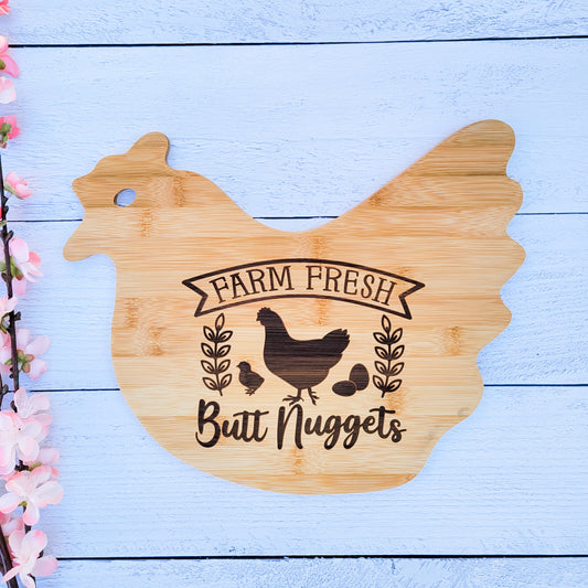 Farm Fresh Butt Nuggets Engraved Cutting Board