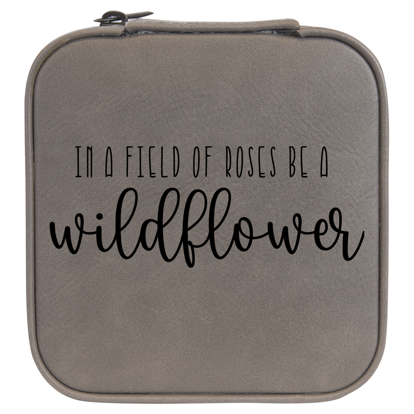 Be A Wildflower Travel Jewelry Box - Grey