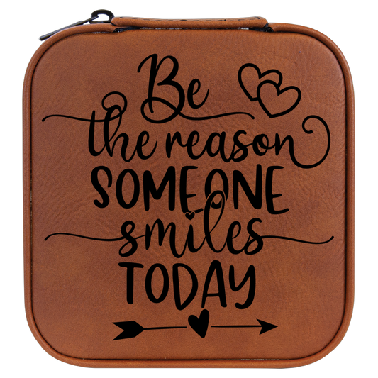 Be The Reason Someone Smiles Travel Jewelry Box - Brown