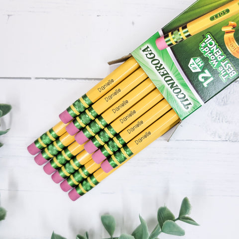 Personalized Ticonderoga #2 Pencils - Pack of 6 or 12