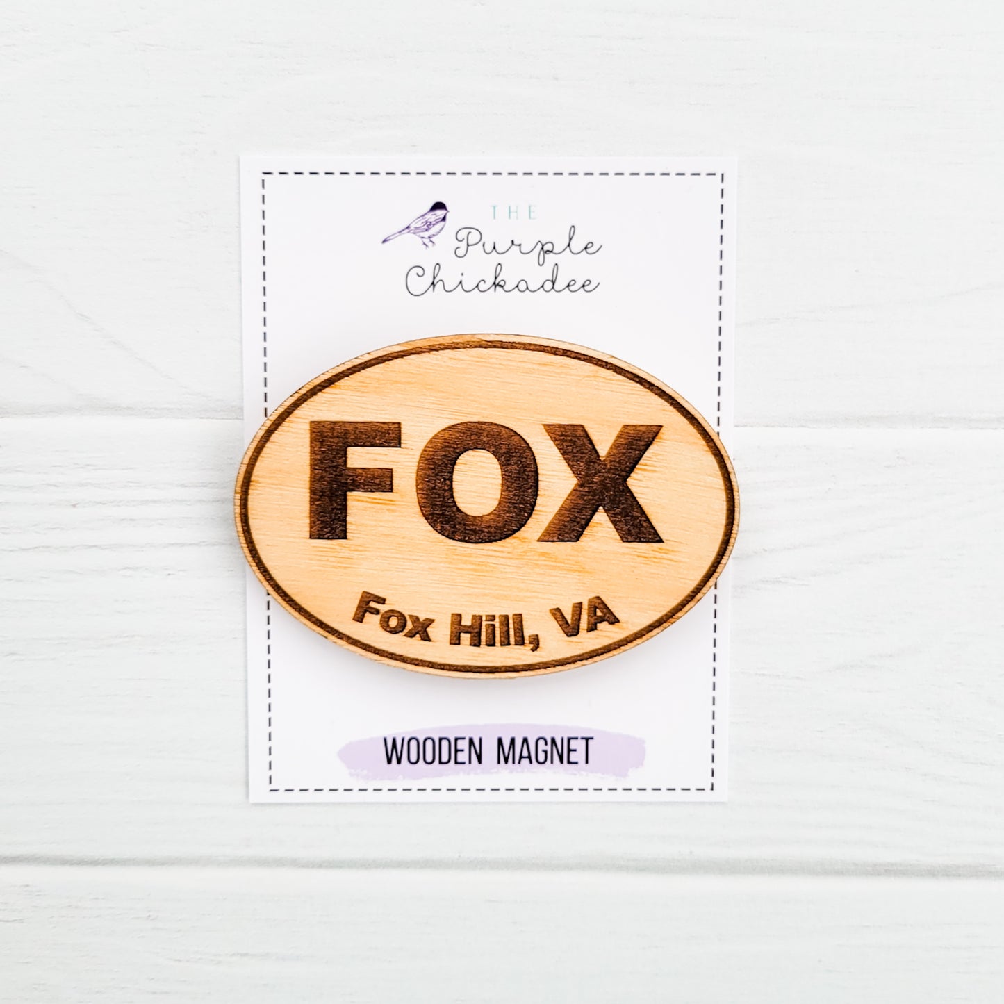 Fox Hill, VA Oval Wooden Magnet