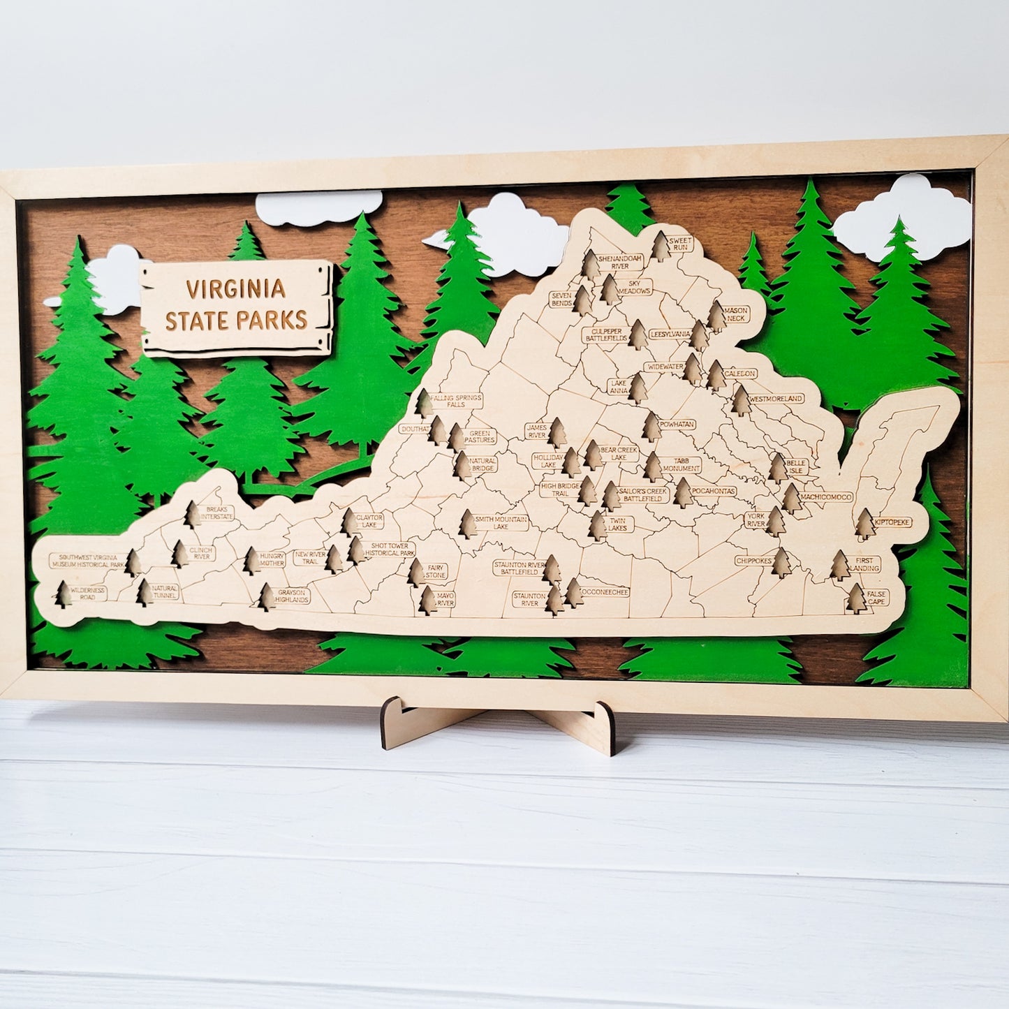 Virginia State Parks Tracker Map - 18"x10"