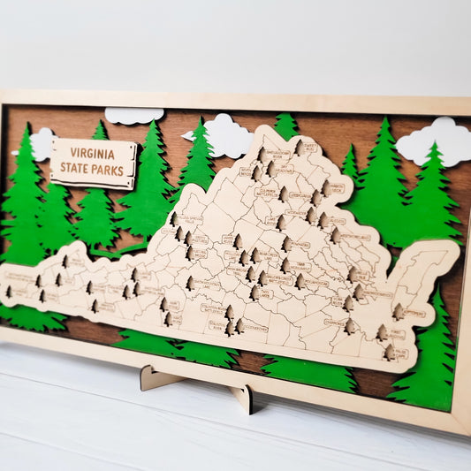 Virginia State Parks Tracker Map - 18"x10"