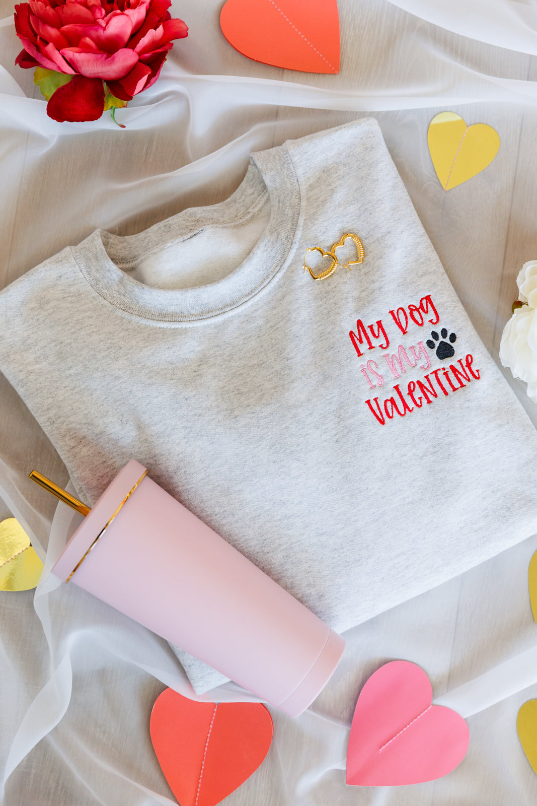 My Dog is My Valentine Embroidered Sweatshirt - PRE ORDER