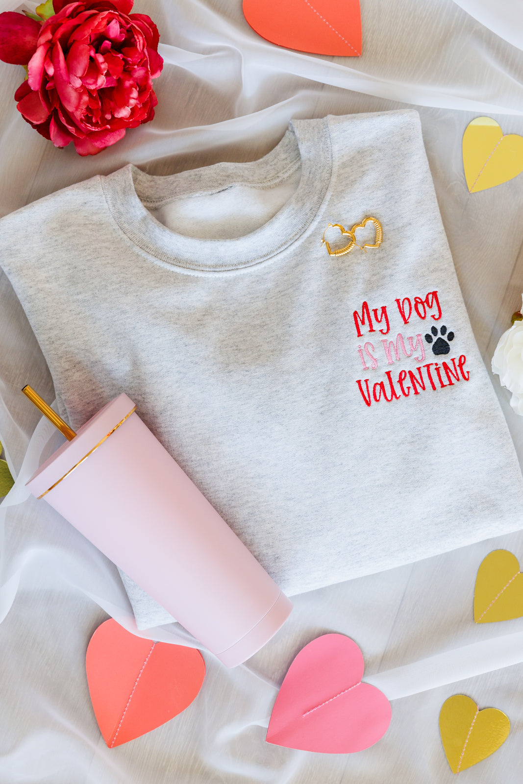 My Dog is My Valentine Embroidered Sweatshirt - PRE ORDER