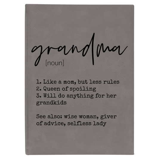 7" Grandma Definition Lined Leatherette Journal - Grey