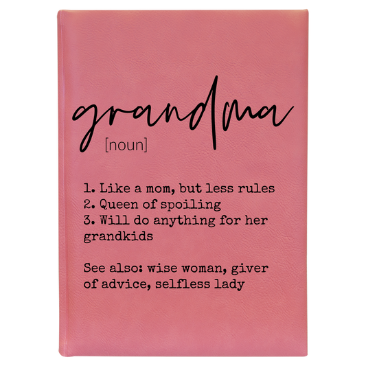7" Grandma Definition Lined Leatherette Journal - Pink