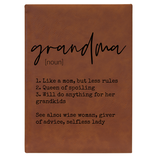 7" Grandma Definition Lined Leatherette Journal - Rawhide