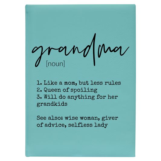 7" Grandma Definition Lined Leatherette Journal - Teal