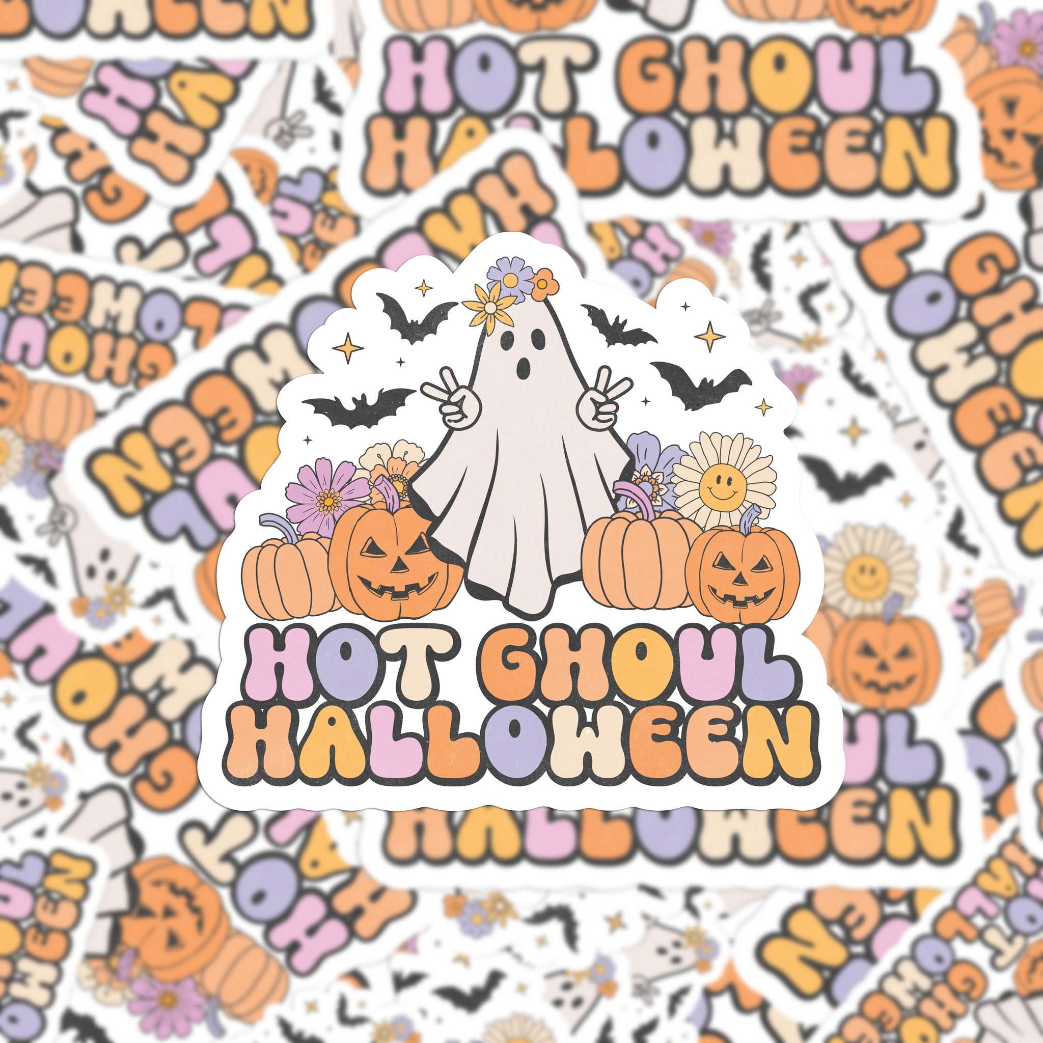 Hot Ghoul Halloween - Vinyl Waterproof Sticker