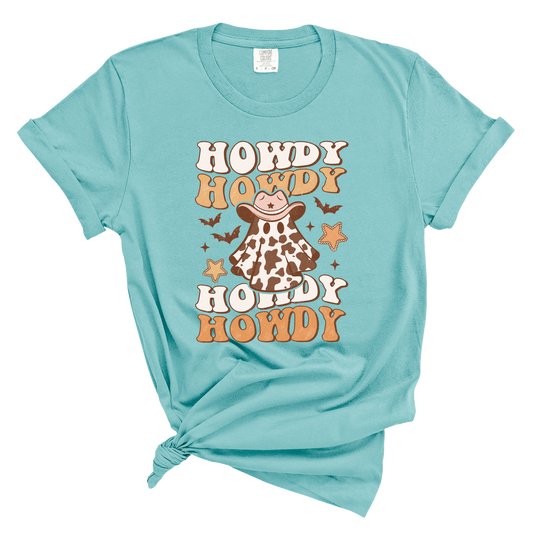 Howdy Ghost Comfort Colors Graphic Tee - Chalky Mint