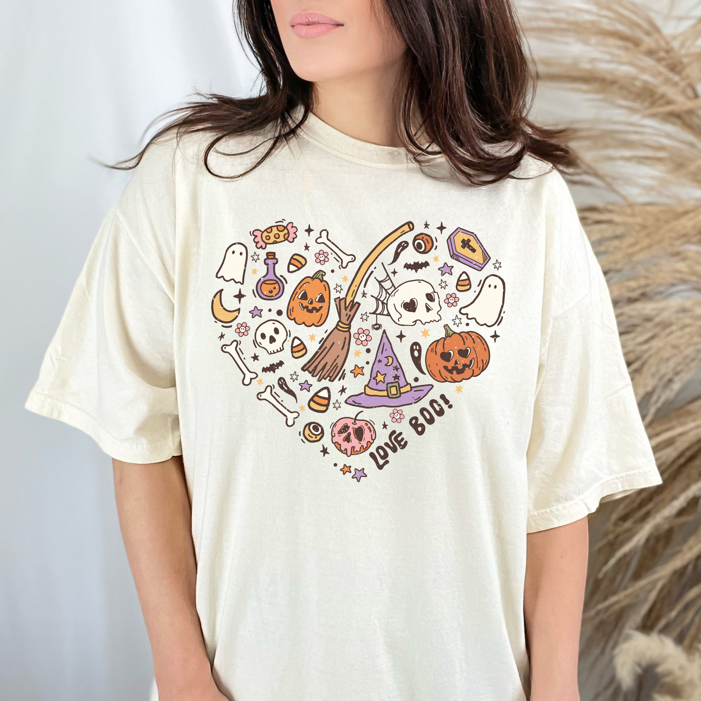 Halloween Heart Comfort Colors Graphic Tee - Ivory