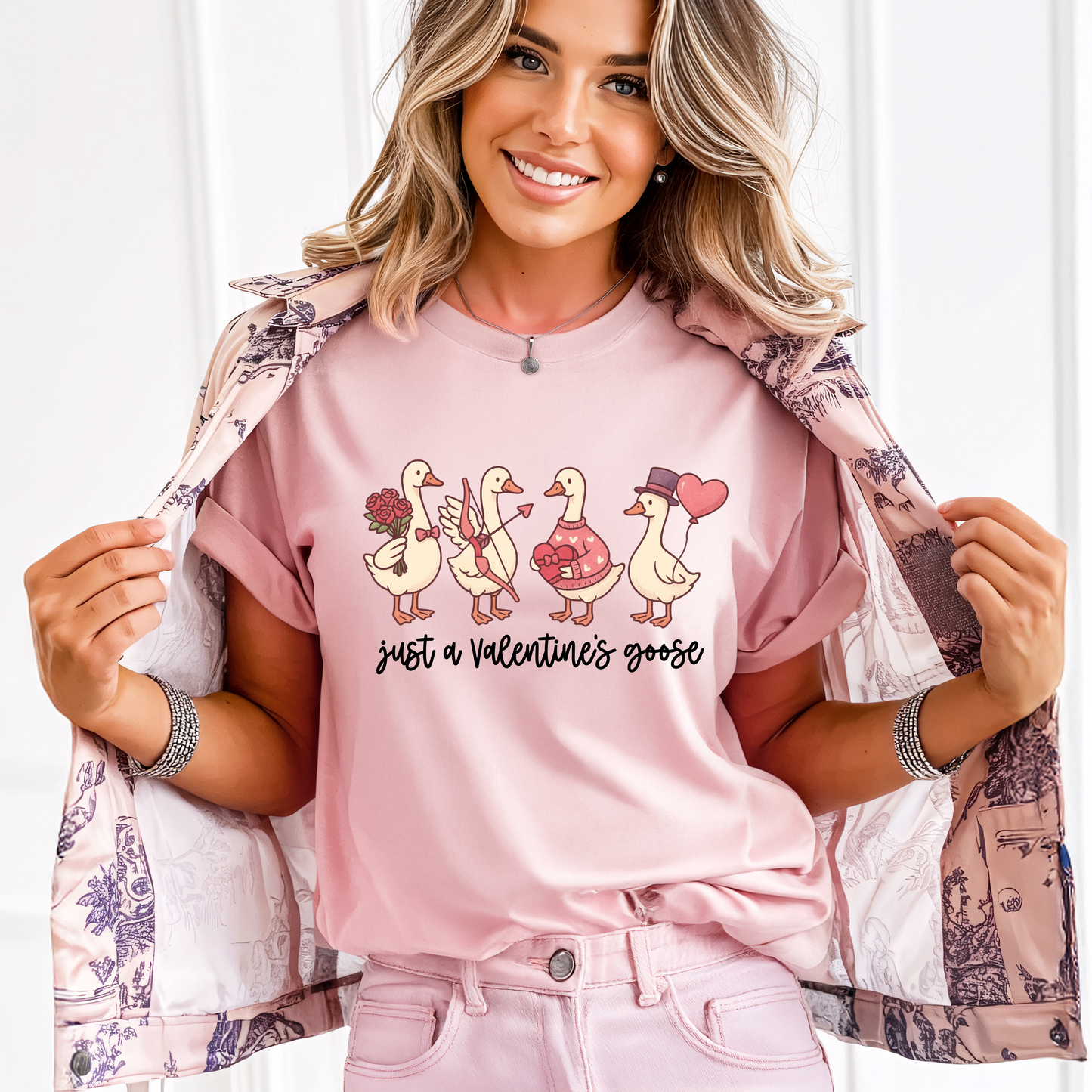 Just A Valentine's Goose Graphic Tee