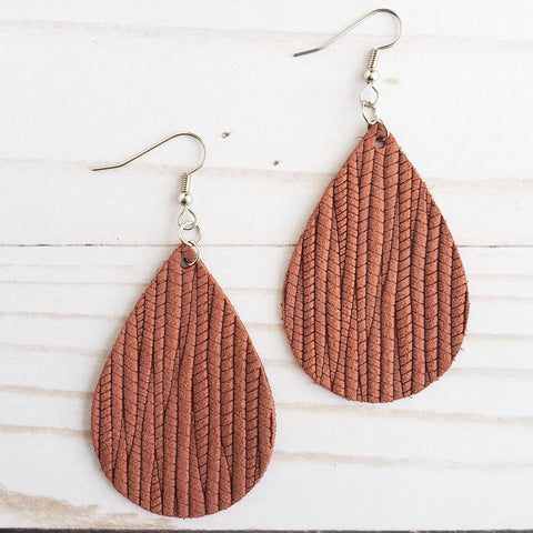 Cinnamon Leather Drop Earrings