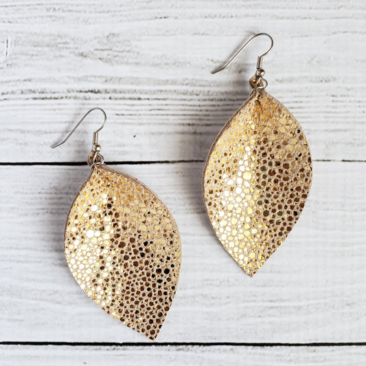 Gold Stingray Leaf Earrings