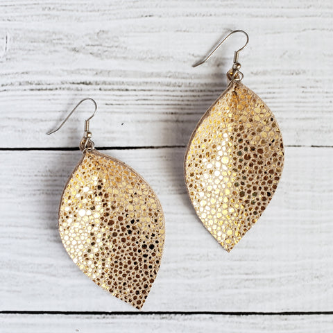 Gold Stingray Leaf Earrings