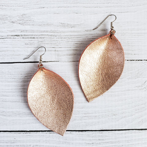 Rose Gold Leaf Earrings