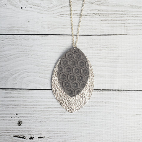 Grey and Silver Fringe Necklace