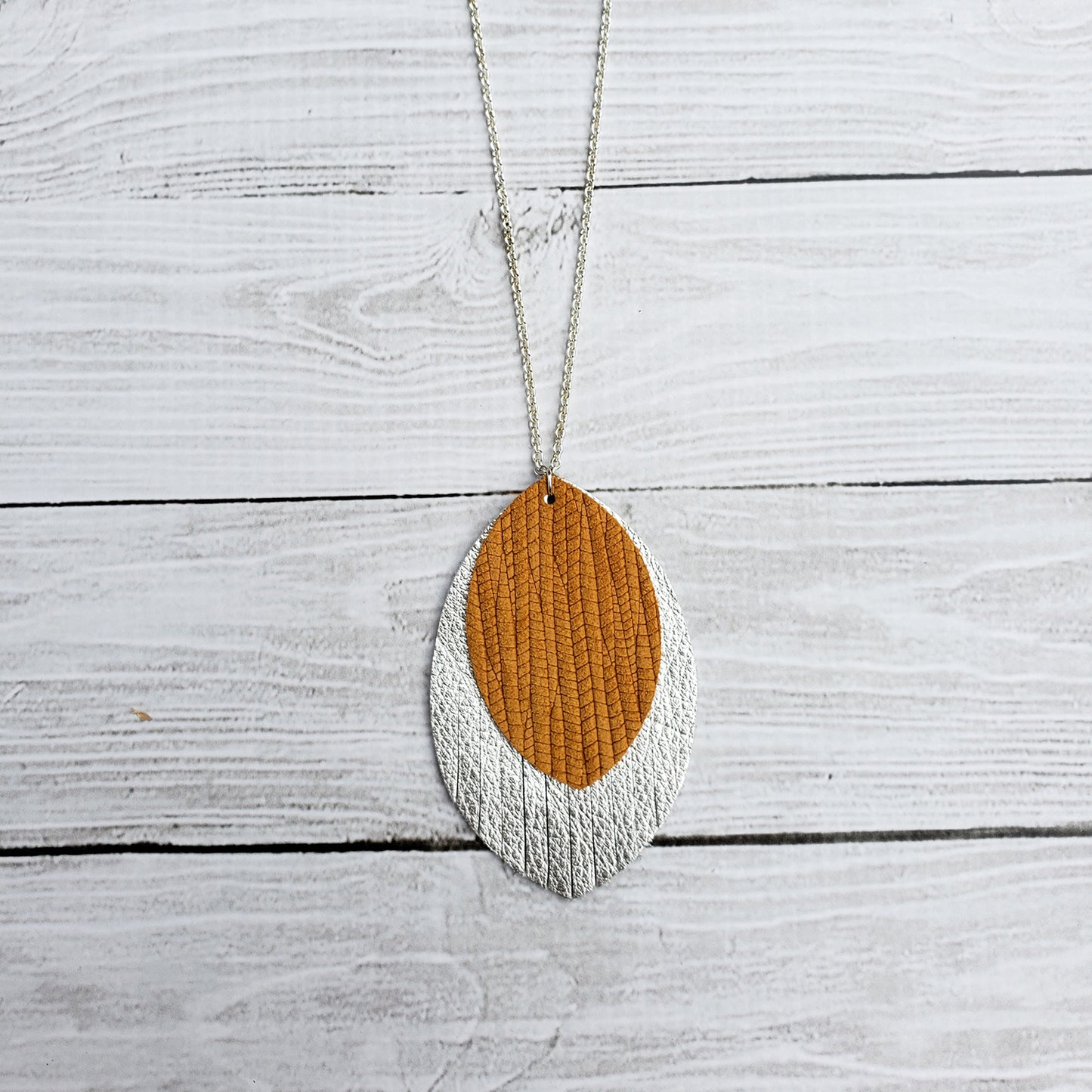 Mustard and Silver Fringe Necklace