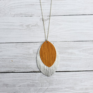 Mustard and Silver Fringe Necklace